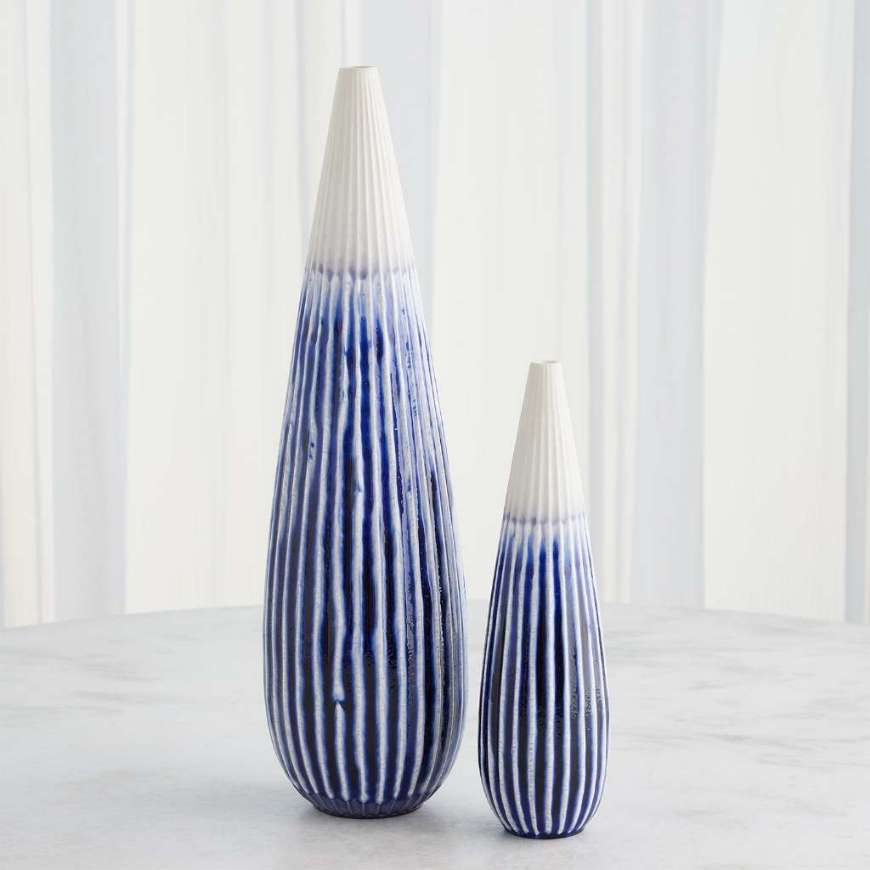 Picture of FURROW TAPER VASES-COBALT