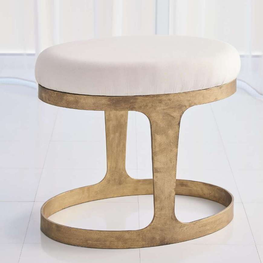 Picture of OSLO STOOL - GOLD - MUSLIN CUSHION