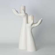 Picture of PALMA CANDLEHOLDERS-MATTE WHITE