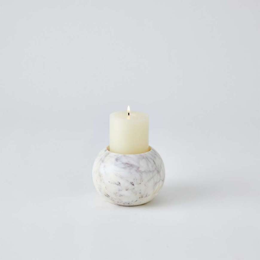 Picture of GLOBE CANDLE HOLDER-WHITE