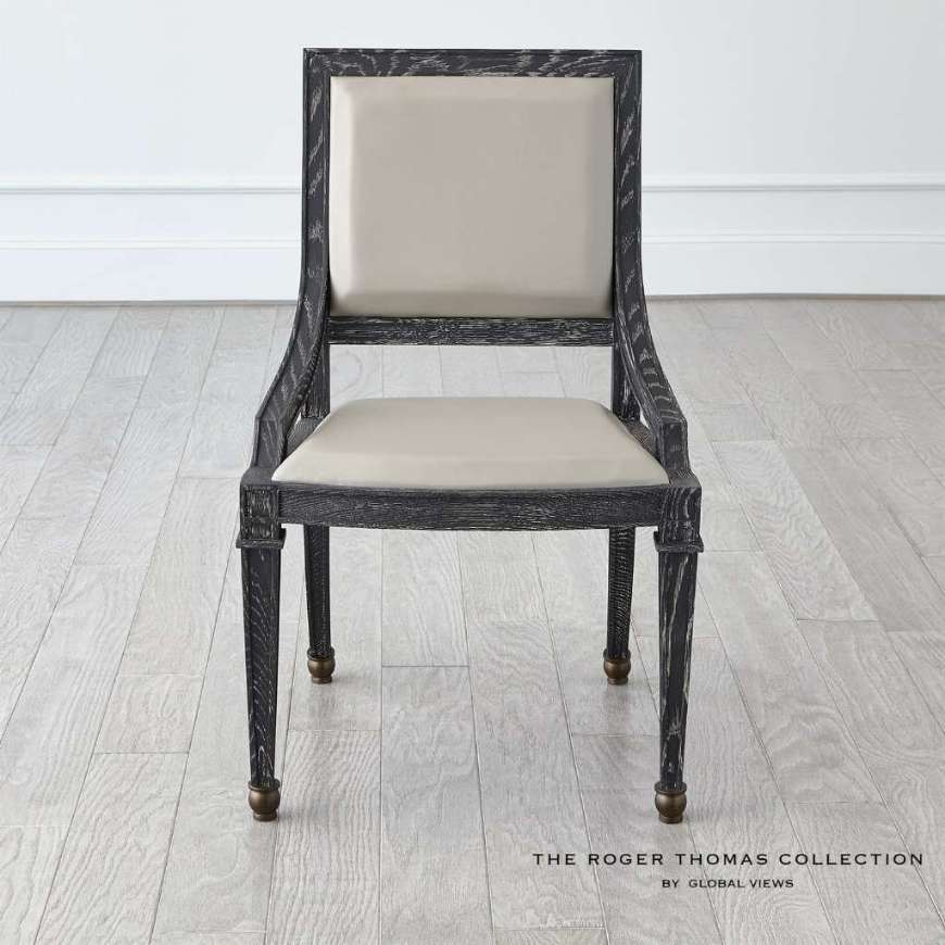 Picture of SEINE SIDE CHAIR-BLACK W/GREY LEATHER