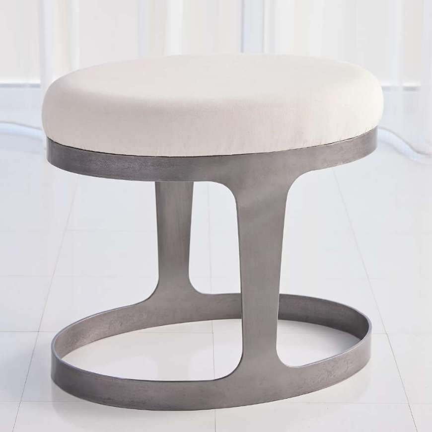 Picture of OSLO STOOL - IRON - MUSLIN CUSHION