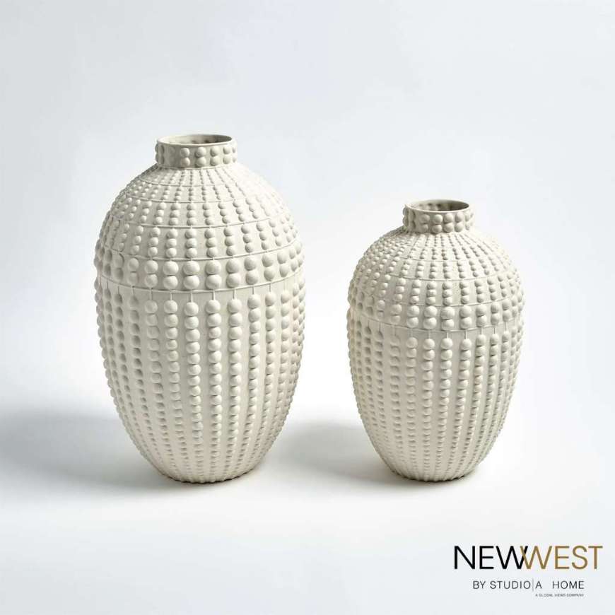 Picture of NAIL HEAD VASES-RUSTIC WHITE