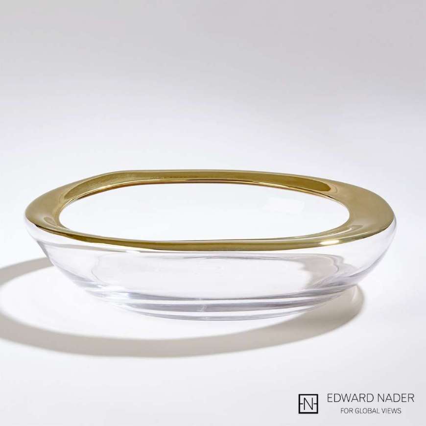 Picture of ORGANIC FORMED BOWL-GOLD RIM