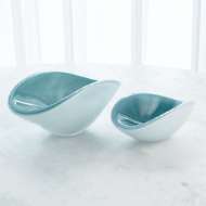 Picture of PINCHED CASED GLASS BOWL-AZURE