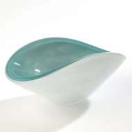 Picture of PINCHED CASED GLASS BOWL-AZURE