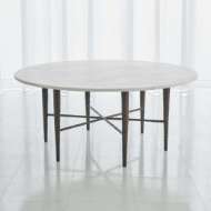 Picture of HAMMERED COCKTAIL TABLE - BRONZE W/WHITE MARBLE