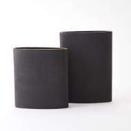 Picture of TUBA VASES-BLACK W/GOLD RIM