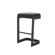 Picture of REGAN BARSTOOL W/BLACK LEATHER-GRAPHITE