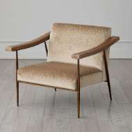 Picture of L. BROOKS FABRIC/LEATHER CHAIR-BRONZE