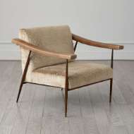 Picture of L. BROOKS FABRIC/LEATHER CHAIR-BRONZE