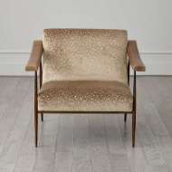 Picture of L. BROOKS FABRIC/LEATHER CHAIR-BRONZE