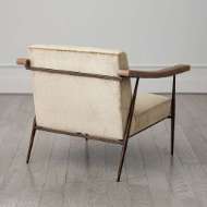 Picture of L. BROOKS FABRIC/LEATHER CHAIR-BRONZE