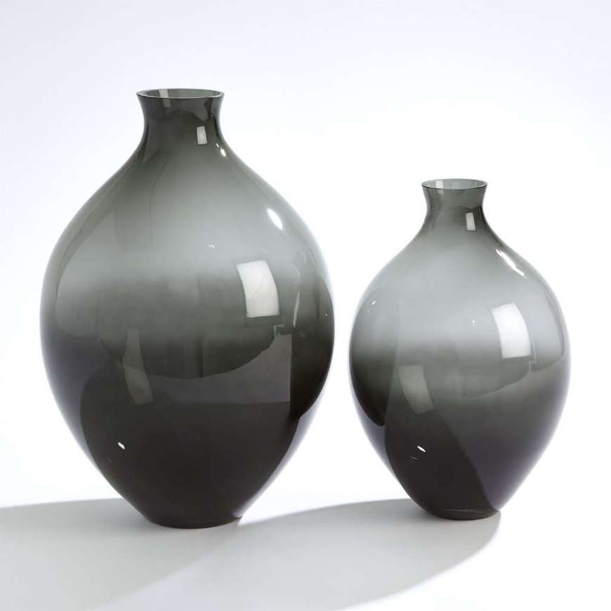 Picture of AMPHORA GLASS VASES-GREY