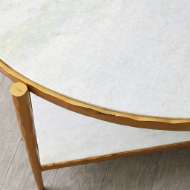 Picture of CIRCLE/SQUARE COCKTAIL TABLE-GOLD W/ WHITE MARBLE