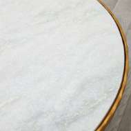 Picture of CIRCLE/SQUARE COCKTAIL TABLE-GOLD W/ WHITE MARBLE