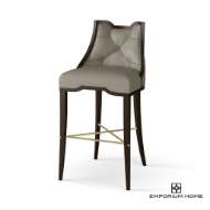 Picture of LOGAN BAR STOOL-WALNUT-CHESTERFIELD GREY LEATHER