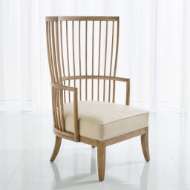 Picture of SPINDLE WING CHAIR-BEIGE LEATHER