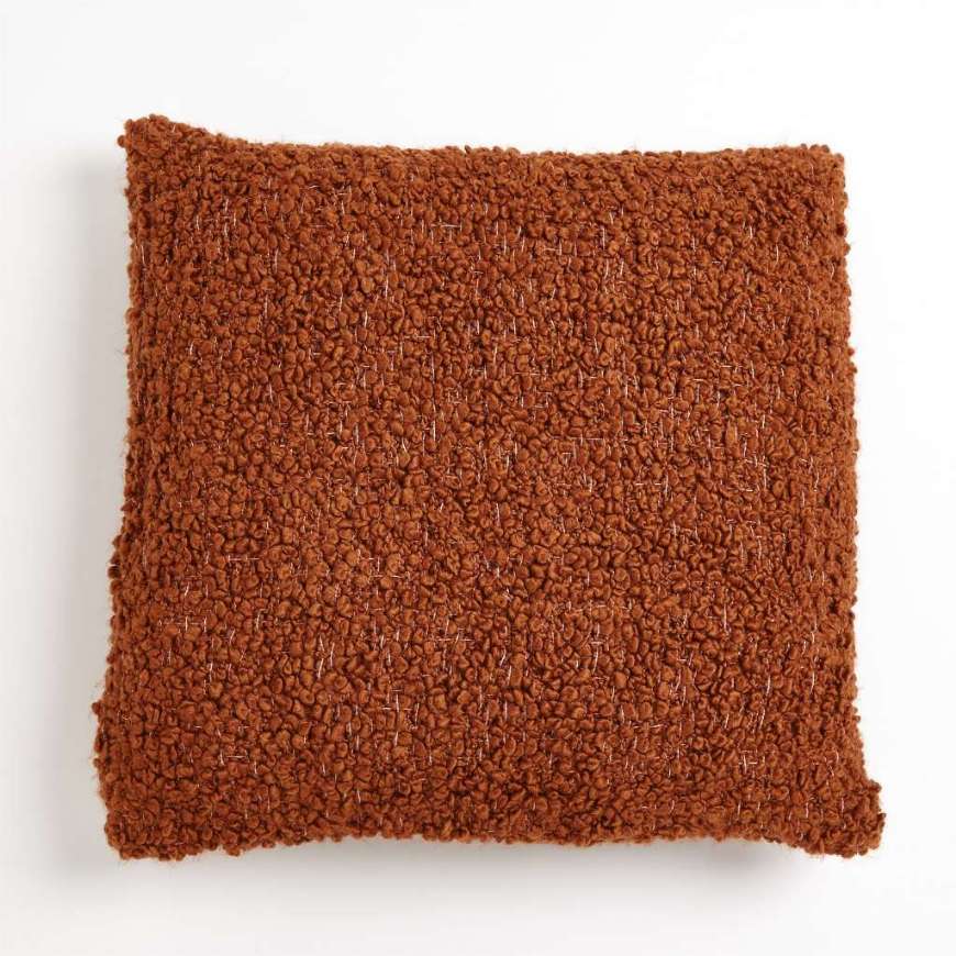 Picture of TEXTURED BOUCLE PILLOW-RUST