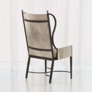 Picture of IRON WING CHAIR W/GREY HAIR-ON-HIDE