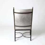 Picture of IRON WING CHAIR W/GREY HAIR-ON-HIDE