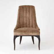 Picture of CHANNEL TUFTED DINING CHAIR-MUSHROOM & MUSLIN