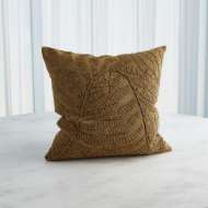 Picture of BEADED PALM LEAF PILLOW-GOLD