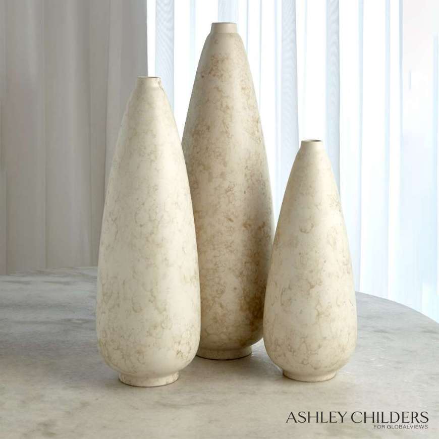 Picture of BUBBLE PEAR SHAPE VASE-IVORY