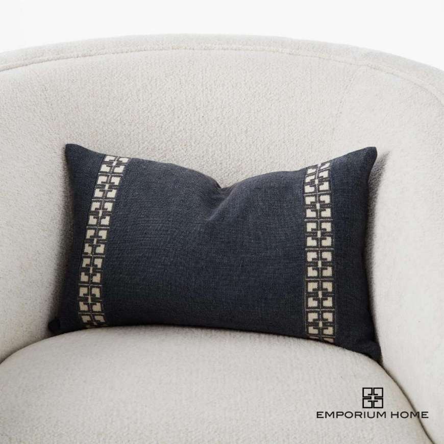 Picture of ICON LUMBAR PILLOW-GUNMETAL ON CREAM