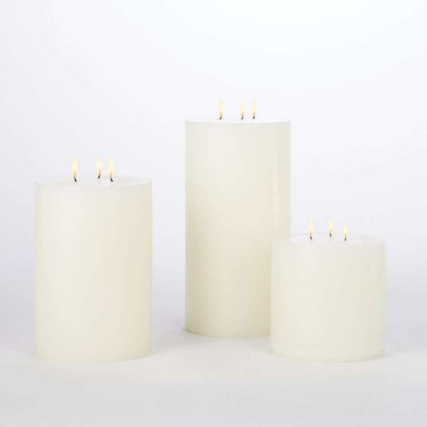 Picture of 3 WICK PILLAR CANDLE-UNSCENTED-6"