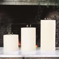 Picture of 3 WICK PILLAR CANDLE-UNSCENTED-6"