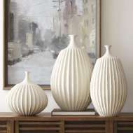 Picture of SAWTOOTH VASE COLLECTION-RUSTIC WHITE