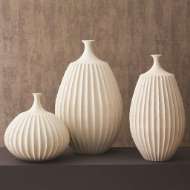 Picture of SAWTOOTH VASE COLLECTION-RUSTIC WHITE