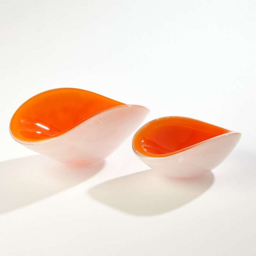 Picture of PINCHED CASED GLASS BOWL-ORANGE