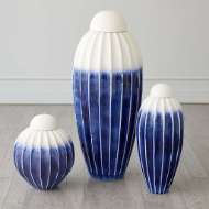 Picture of FLUTED JARS W/LID-COBALT