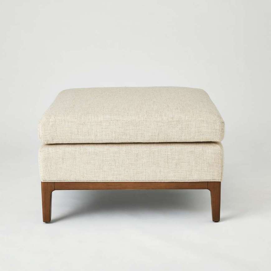 Picture of LAGUNA OTTOMAN-NATURAL WOOD-MUSLIN