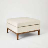 Picture of LAGUNA OTTOMAN-NATURAL WOOD-MUSLIN