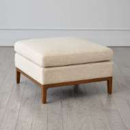 Picture of LAGUNA OTTOMAN-NATURAL WOOD-MUSLIN