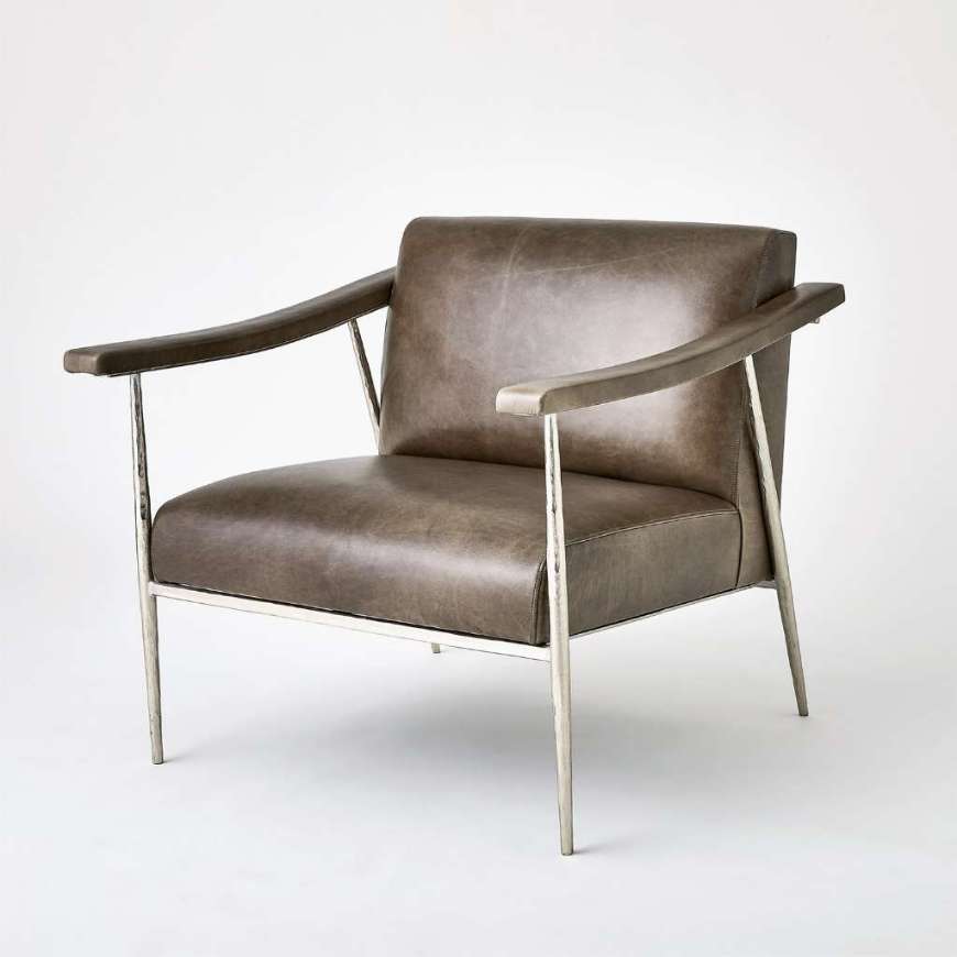 Picture of L. BROOKS LEATHER CHAIR-NICKEL