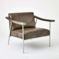 Picture of L. BROOKS LEATHER CHAIR-NICKEL