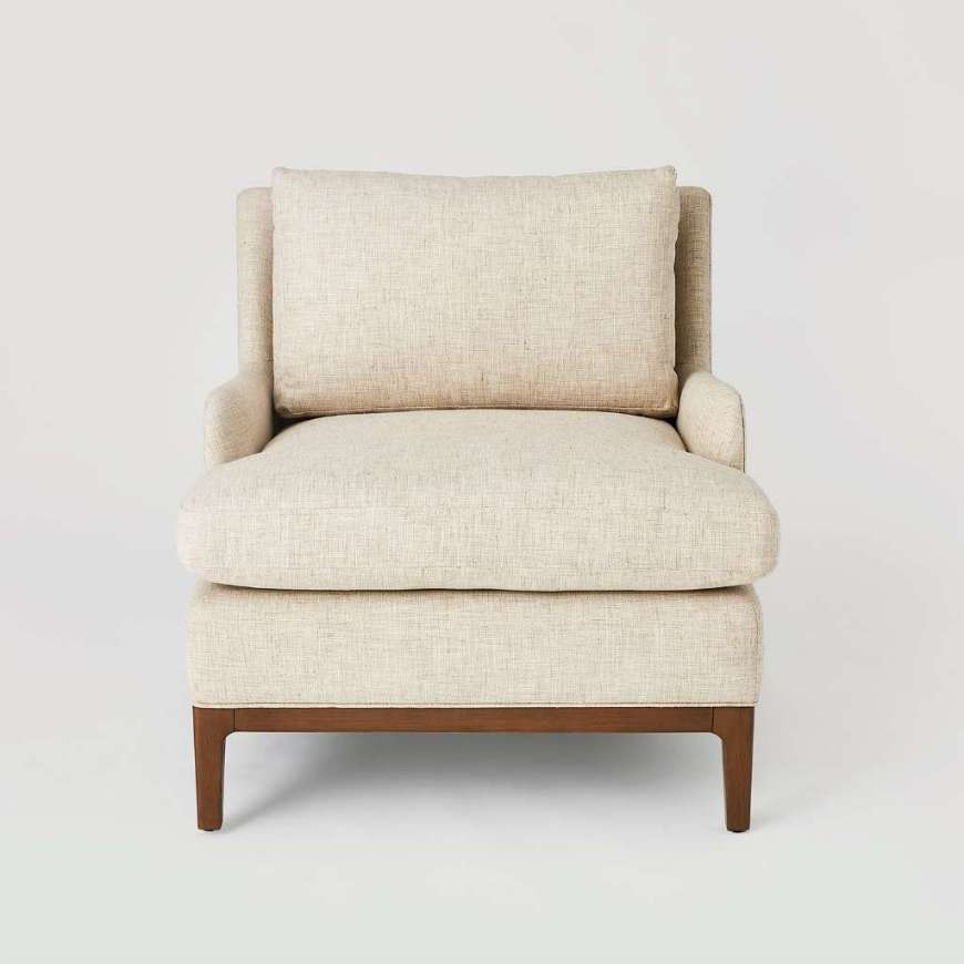 Picture of LAGUNA LOUNGE CHAIR-NATURAL WOOD-MUSLIN