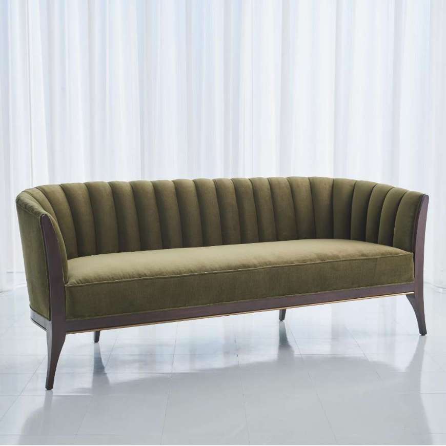 Picture of CHANNEL BACK SOFA-MOSS VELVET