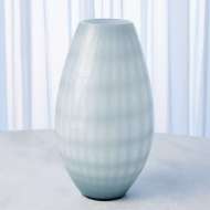 Picture of CASED GLASS GRID VASE-BLUE/GREY