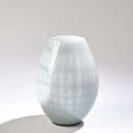 Picture of CASED GLASS GRID VASE-BLUE/GREY