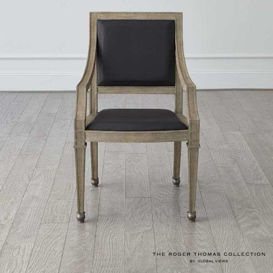 Picture of SEINE ARM CHAIR-GREY W/BLACK LEATHER