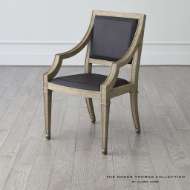 Picture of SEINE ARM CHAIR-GREY W/BLACK LEATHER