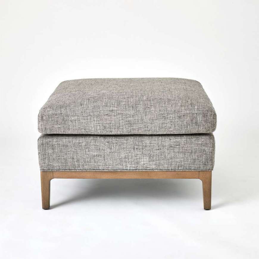 Picture of LAGUNA OTTOMAN-GREY WOOD-MUSLIN