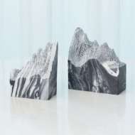 Picture of PAIR MOUNTAIN SUMMIT BOOKENDS-BLACK MARBLE