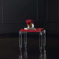 Picture of ACRYLIC TABLE W/DEEP RED LEATHER TRAY