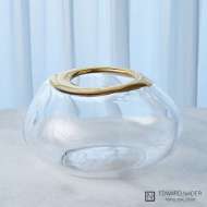 Picture of ORGANIC FORMED VASE-GOLD RIM